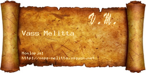 Vass Melitta névjegykártya